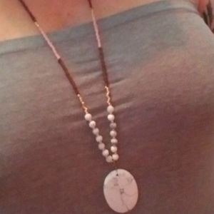 💗📿 long necklace work marble stone 💗📿